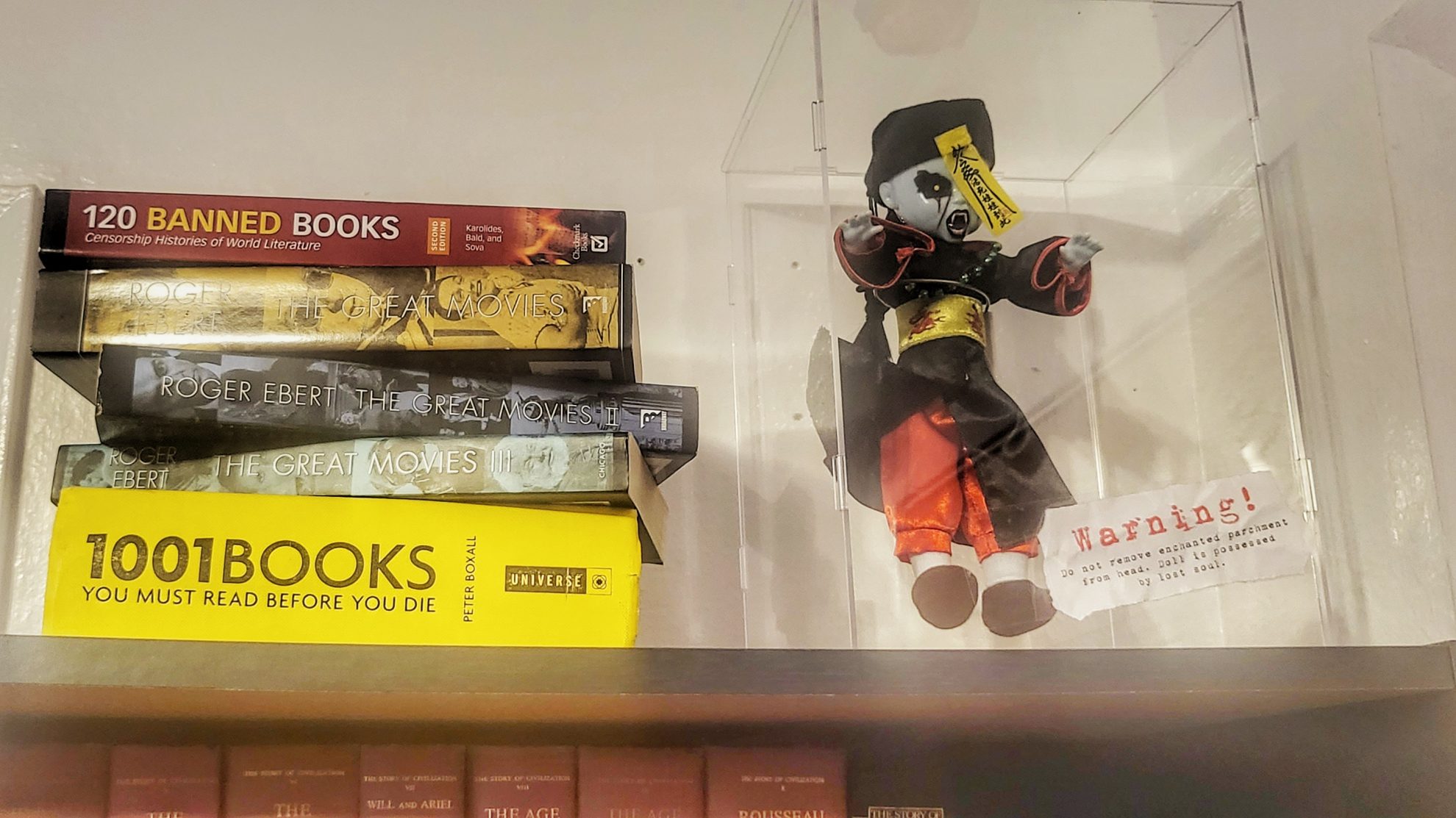 Books and a Chinese vampire zombie.