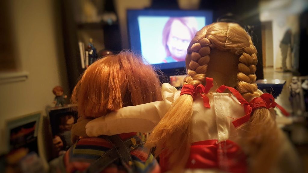 Chucky & Annabelle sitting in a tree.